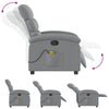 Stella Homewares Massage Recliner Chair Light Grey Fabric