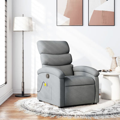 Stella Homewares Massage Recliner Chair Light Grey Fabric