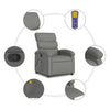 Stella Homewares Massage Recliner Chair Dark Grey Fabric