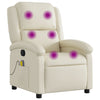 Stella Homewares Massage Recliner Chair Cream Faux Leather