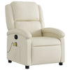 Stella Homewares Massage Recliner Chair Cream Faux Leather