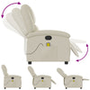 Stella Homewares Massage Recliner Chair Cream Faux Leather