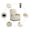 Stella Homewares Massage Recliner Chair Cream Faux Leather