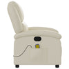Stella Homewares Massage Recliner Chair Cream Faux Leather