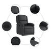 Stella Homewares Recliner Chair Black Real Leather