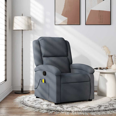 Stella Homewares Massage Recliner Chair Dark Grey Velvet