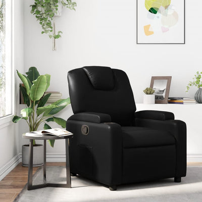 Stella Homewares Recliner Chair Black Faux Leather