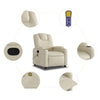 Stella Homewares Massage Recliner Chair Cream Faux Leather