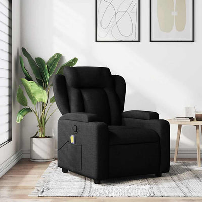 Stella Homewares Massage Recliner Chair Black Fabric