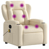 Stella Homewares Massage Recliner Chair Cream Fabric