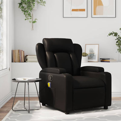 Stella Homewares Massage Recliner Chair Black Faux Leather