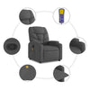 Stella Homewares Massage Recliner Chair Dark Grey Fabric