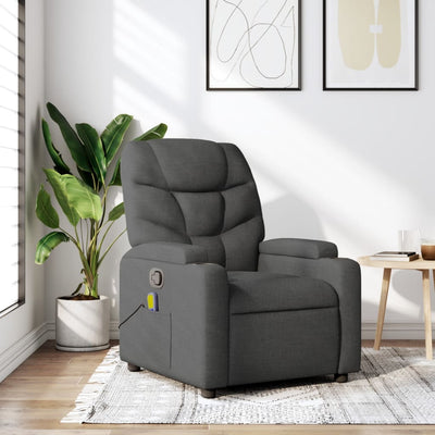Stella Homewares Massage Recliner Chair Dark Grey Fabric
