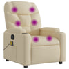 Stella Homewares Massage Recliner Chair Cream Fabric
