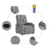 Stella Homewares Massage Recliner Chair Light Grey Fabric