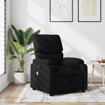 Stella Homewares Massage Recliner Chair Black Fabric