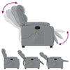 Stella Homewares Massage Recliner Chair Light Grey Fabric