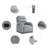 Stella Homewares Massage Recliner Chair Light Grey Fabric
