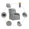 Stella Homewares Massage Recliner Chair Light Grey Fabric