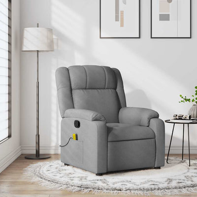 Stella Homewares Massage Recliner Chair Light Grey Fabric