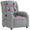 Stella Homewares Massage Recliner Chair Light Grey Fabric