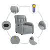 Stella Homewares Massage Recliner Chair Light Grey Fabric