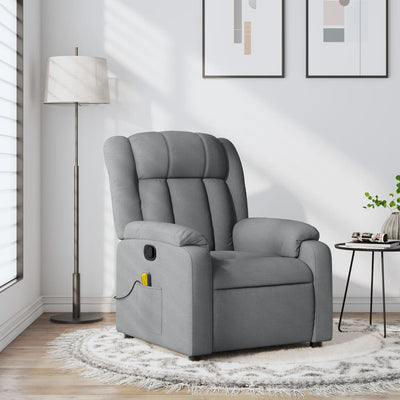 Stella Homewares Massage Recliner Chair Light Grey Fabric