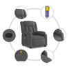 Stella Homewares Massage Recliner Chair Dark Grey Fabric