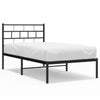 Stella Homewares Metal Bed Frame without Mattress with Headboard Black 107x203 cm King Single