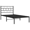 Stella Homewares Metal Bed Frame without Mattress with Headboard Black 107x203 cm King Single