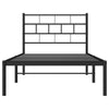 Stella Homewares Metal Bed Frame without Mattress with Headboard Black 107x203 cm King Single