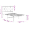 Stella Homewares Metal Bed Frame without Mattress with Headboard Black 107x203 cm King Single