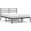 Stella Homewares Metal Bed Frame without Mattress with Headboard Black 150x200 cm