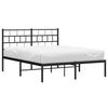 Stella Homewares Metal Bed Frame without Mattress with Headboard Black 150x200 cm