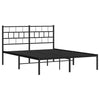 Stella Homewares Metal Bed Frame without Mattress with Headboard Black 150x200 cm