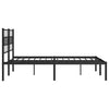 Stella Homewares Metal Bed Frame without Mattress with Headboard Black 150x200 cm
