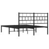 Stella Homewares Metal Bed Frame without Mattress with Headboard Black 150x200 cm