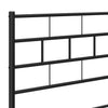 Stella Homewares Metal Bed Frame without Mattress with Headboard Black 150x200 cm