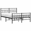 Stella Homewares Metal Bed Frame without Mattress with Footboard Black 135x190 cm