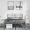 Stella Homewares Metal Bed Frame without Mattress with Footboard Black 135x190 cm
