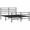 Stella Homewares Metal Bed Frame without Mattress with Footboard Black 135x190 cm