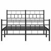 Stella Homewares Metal Bed Frame without Mattress with Footboard Black 135x190 cm
