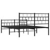 Stella Homewares Metal Bed Frame without Mattress with Footboard Black 135x190 cm