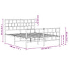 Stella Homewares Metal Bed Frame without Mattress with Footboard Black 135x190 cm