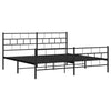 Stella Homewares Metal Bed Frame without Mattress with Footboard Black 183x203 cm King