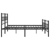 Stella Homewares Metal Bed Frame without Mattress with Footboard Black 183x203 cm King