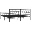 Stella Homewares Metal Bed Frame without Mattress with Footboard Black 183x203 cm King