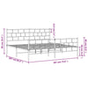 Stella Homewares Metal Bed Frame without Mattress with Footboard Black 183x203 cm King