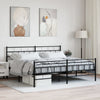 Stella Homewares Metal Bed Frame without Mattress with Footboard Black 183x203 cm King