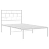 Stella Homewares Metal Bed Frame without Mattress with Headboard White 107x203 cm King Single